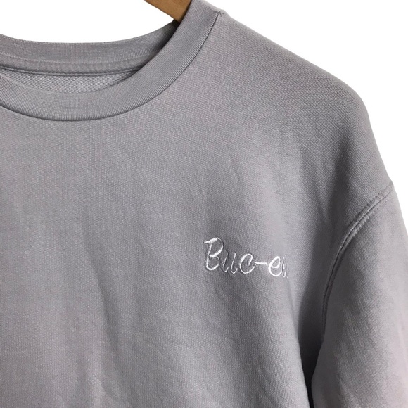 Buc-ees Medium Beaver Pullover Sweatshirt‎ Gray Long Sleeve Embroidered - Picture 4 of 8